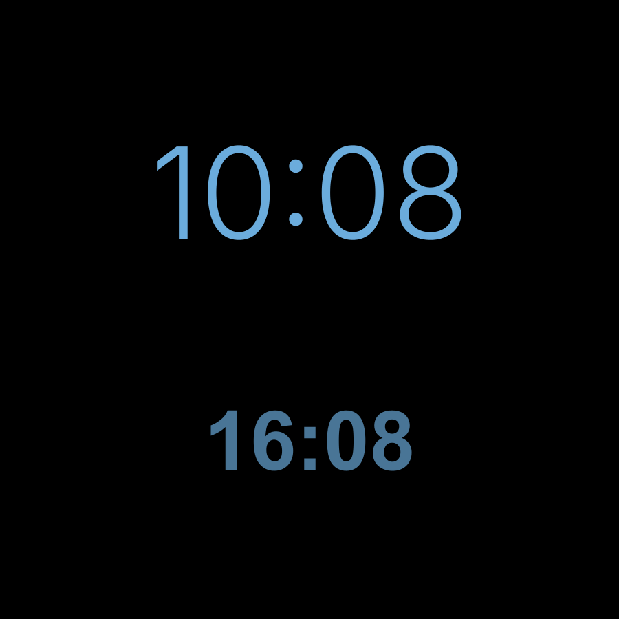 Dual Time watch face in always-on mode