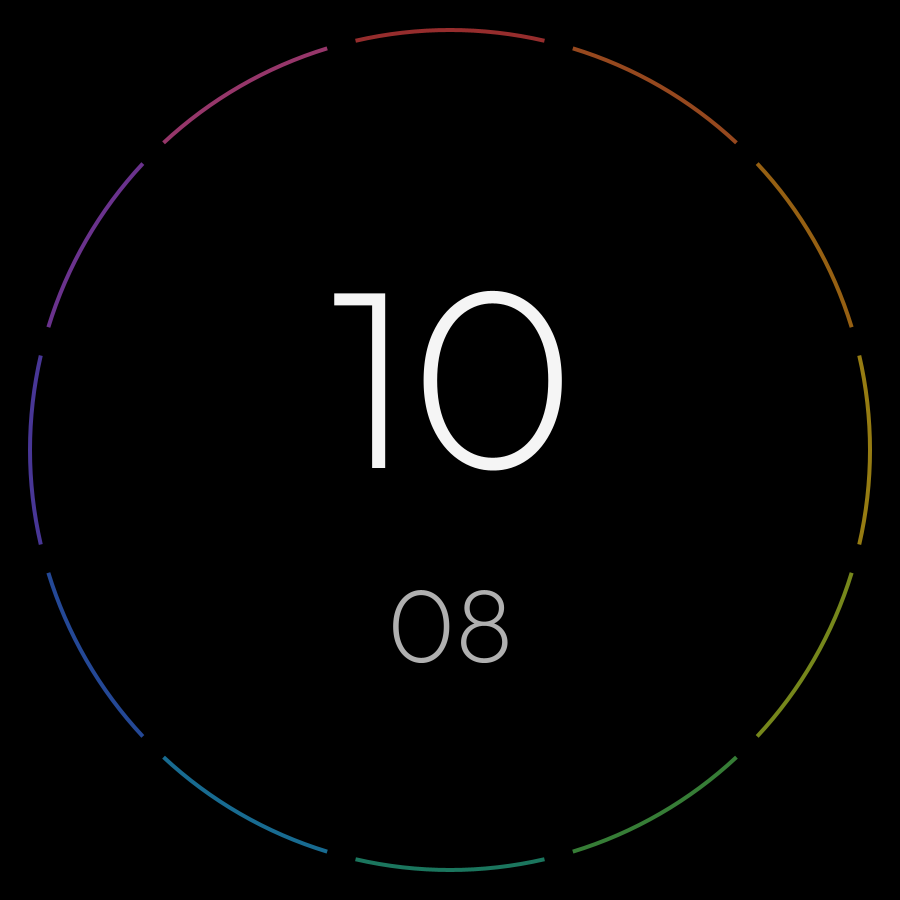 Rainbow watch face in always-on mode