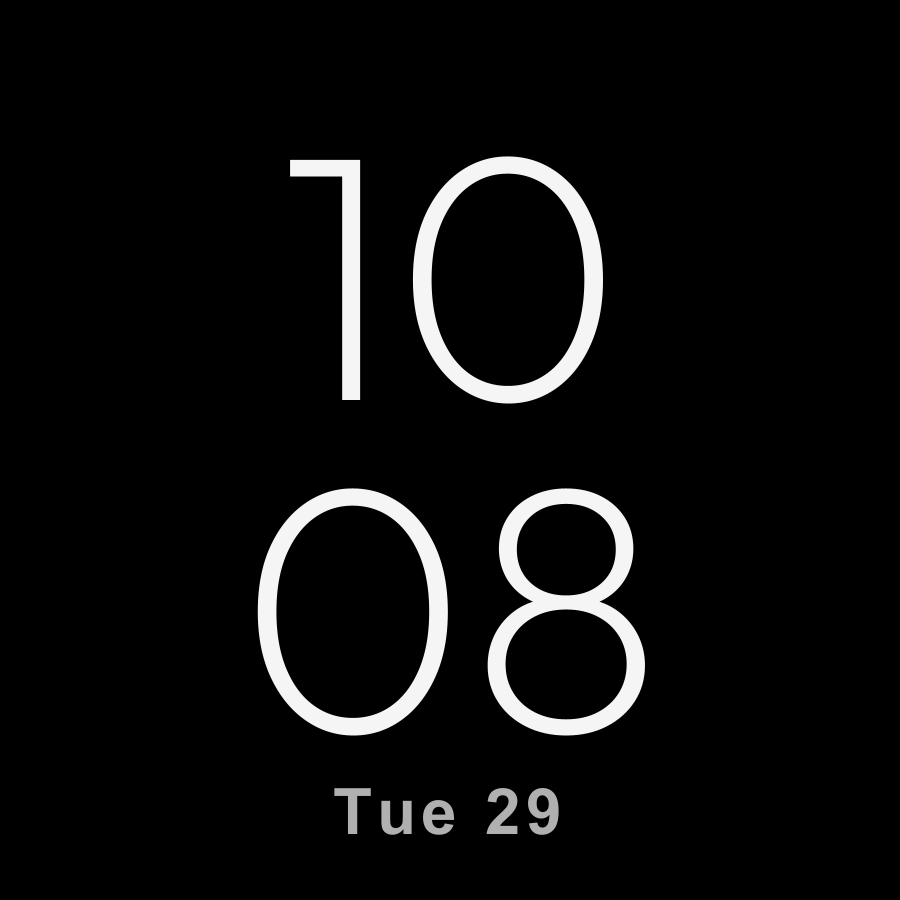 Big Type watch face in always-on mode
