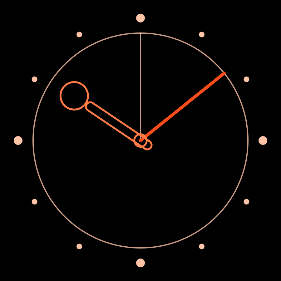 Pie watch face in always-on mode