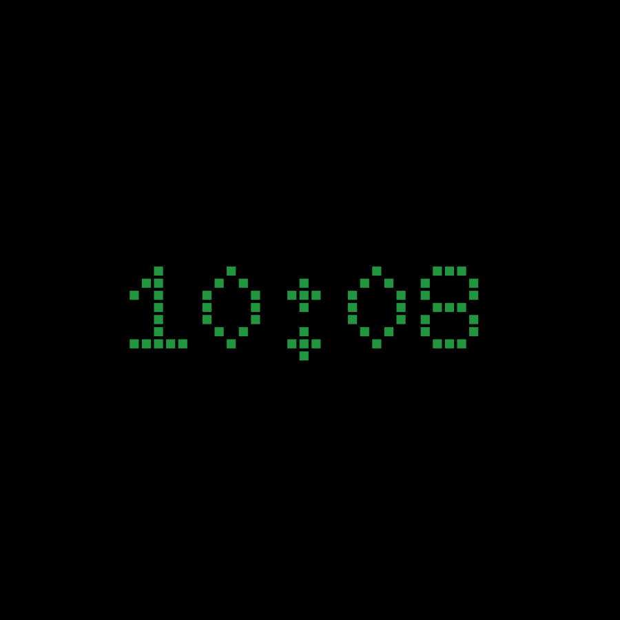 Retro LCD watch face in always-on mode