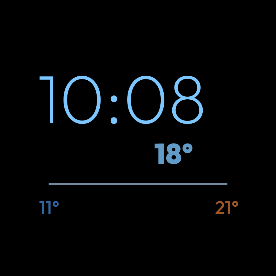 High Low watch face in always-on mode