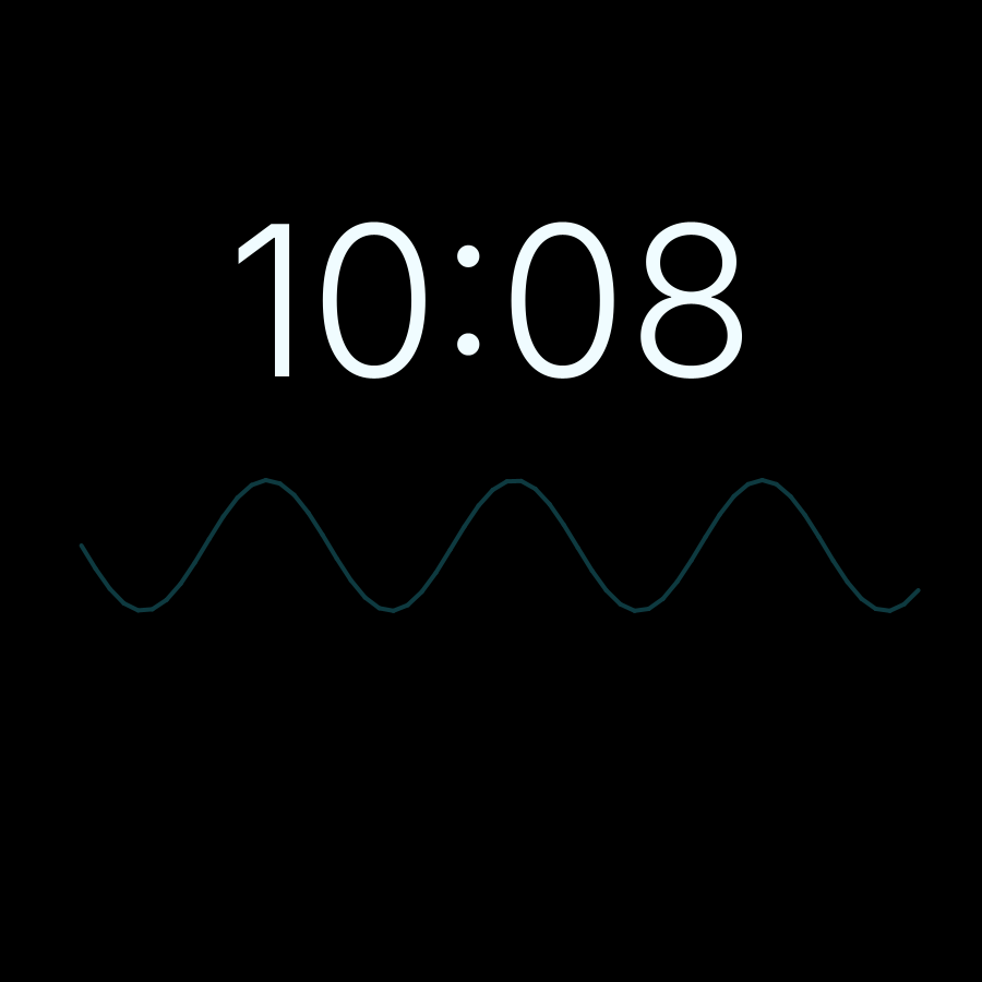 Wave watch face in always-on mode