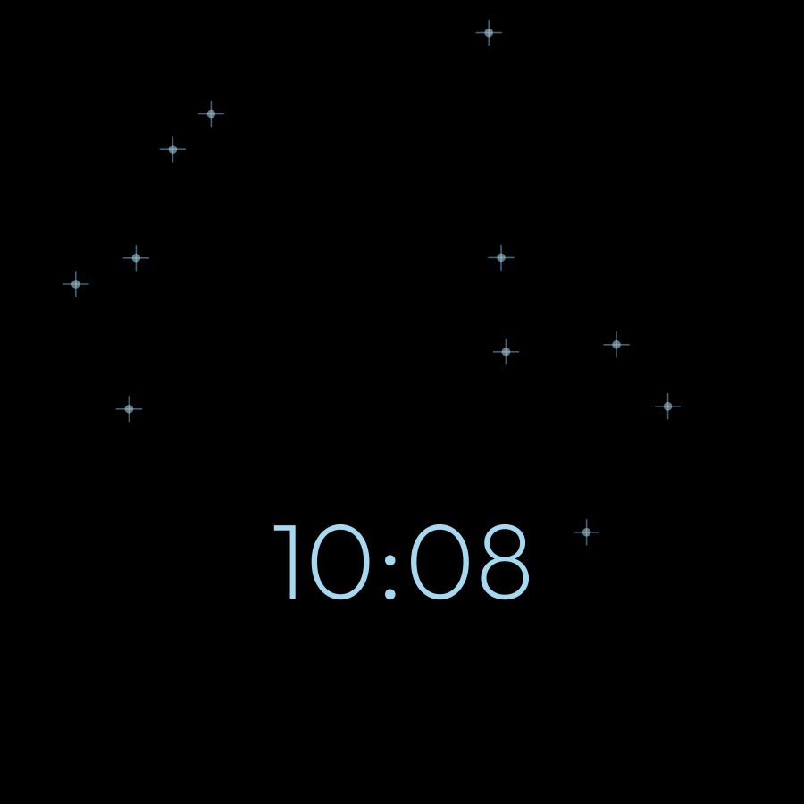 Starfield watch face in always-on mode
