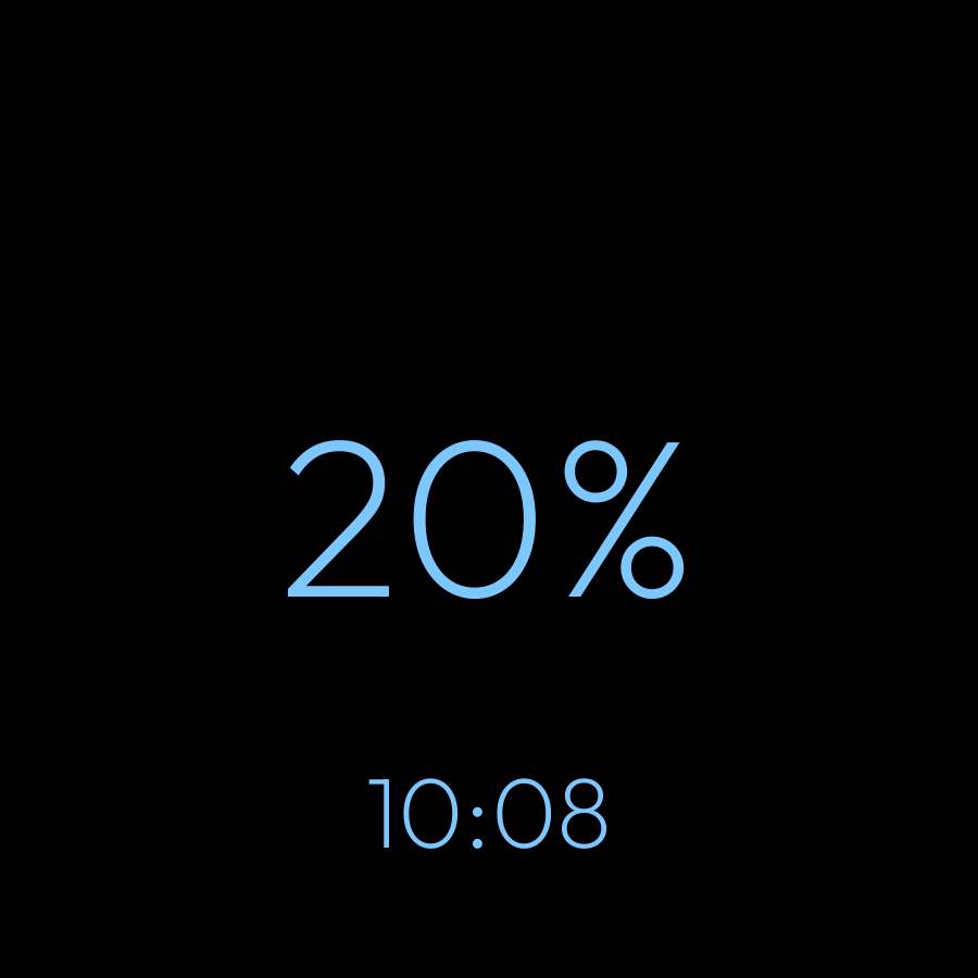 Umbrella watch face in always-on mode