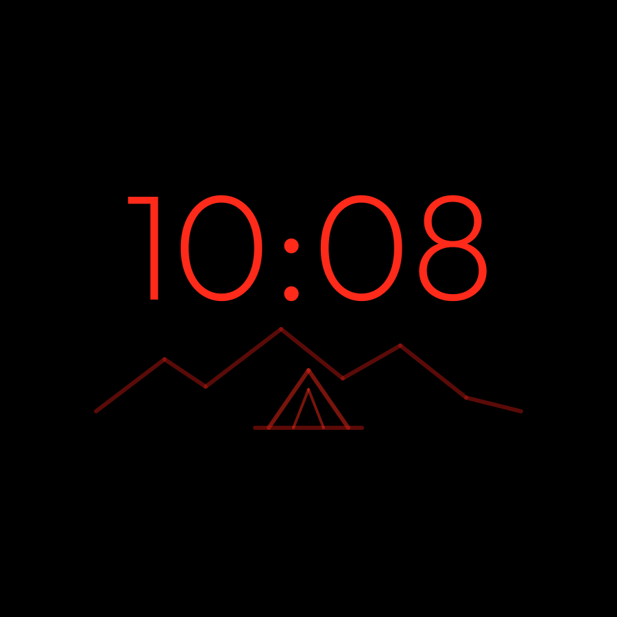 Camp watch face in always-on mode