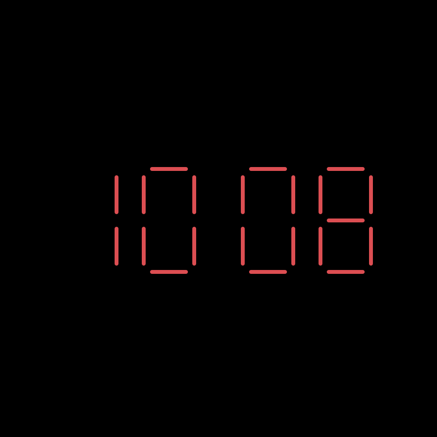 LED Red watch face in always-on mode