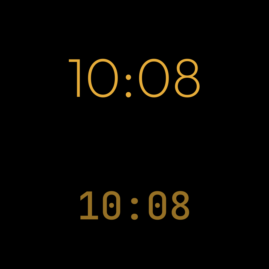 UTC watch face in always-on mode