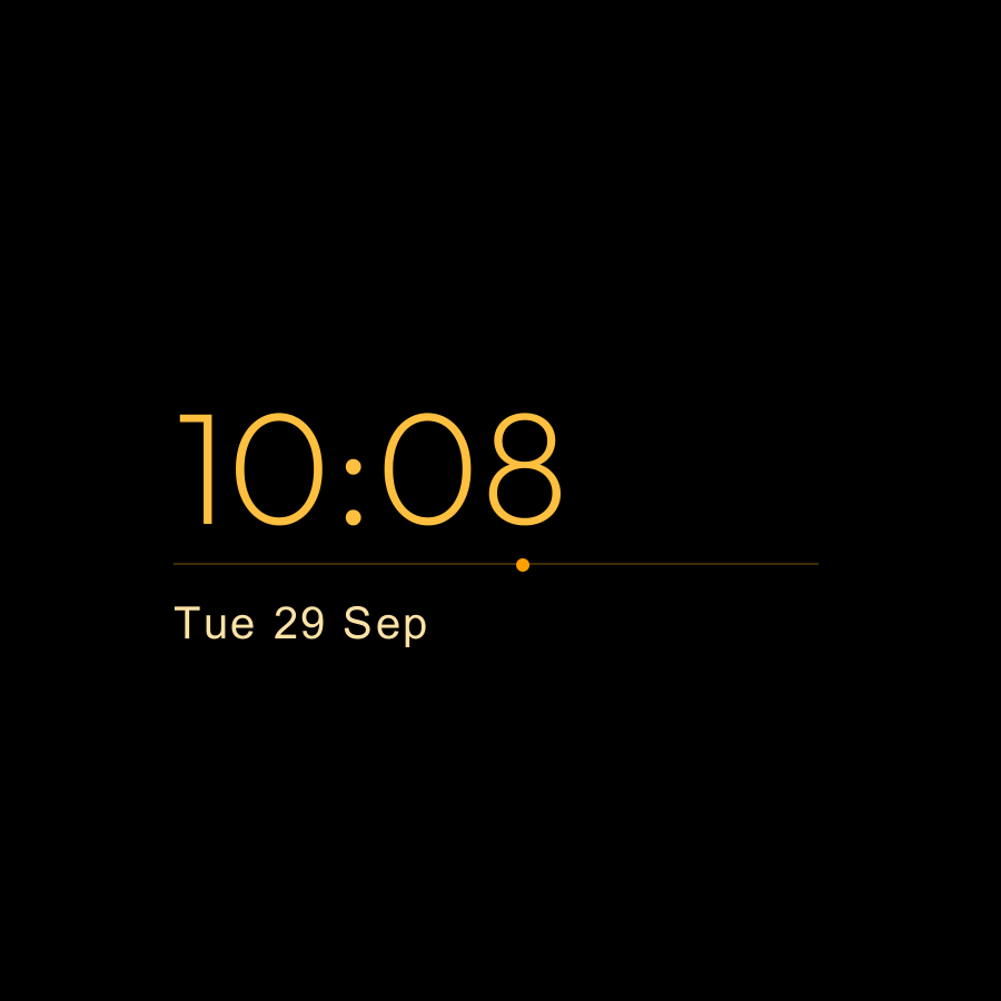 Zero Plus watch face, Amber theme
