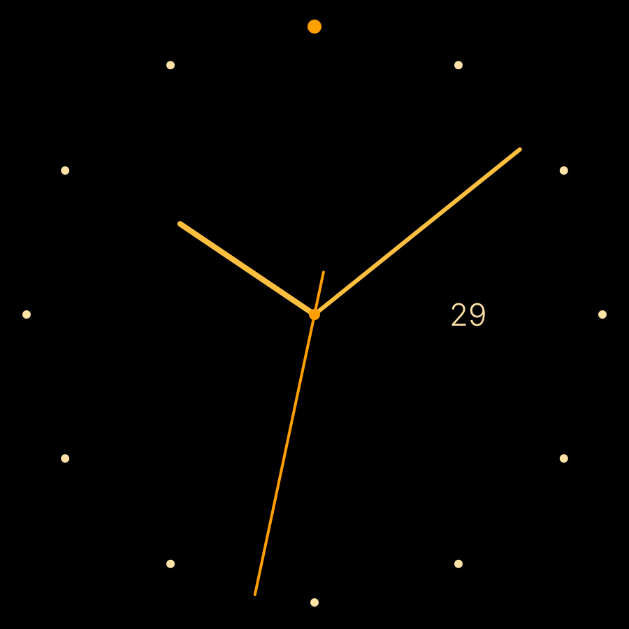 Line watch face, Amber theme