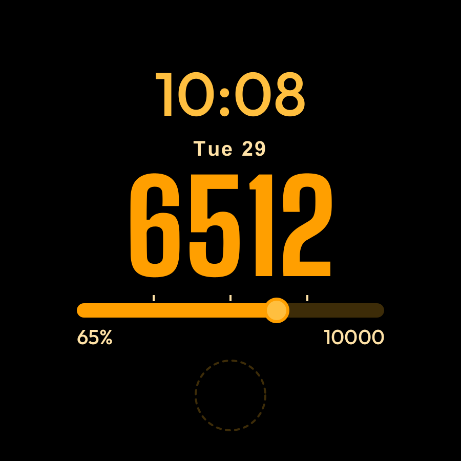 Walker watch face, Amber theme