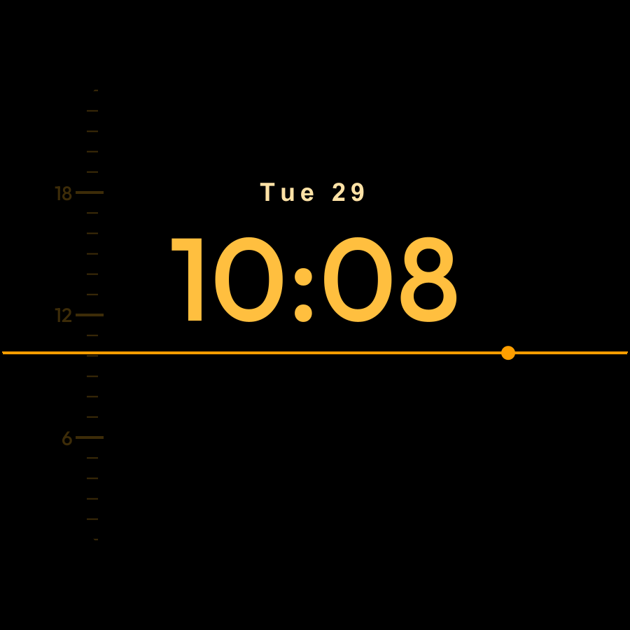 Level watch face, Amber theme