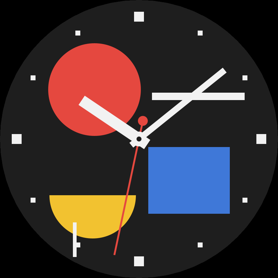 Bauhaus watch face, Graphite theme