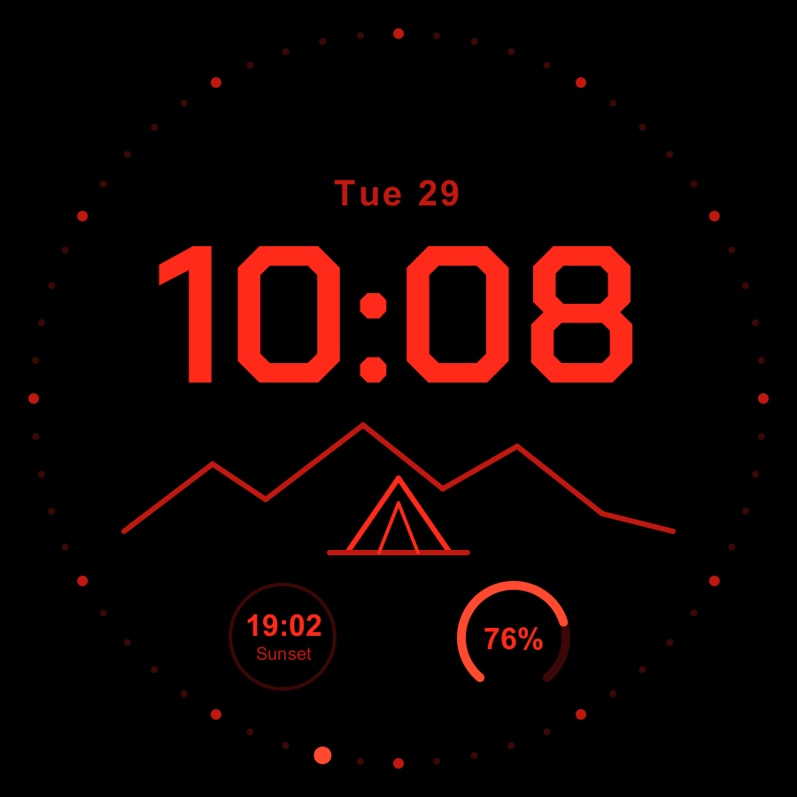 Camp watch face, Crimson theme