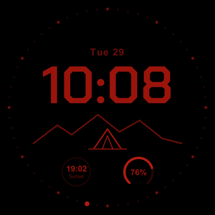 Camp watch face, Dimmed theme