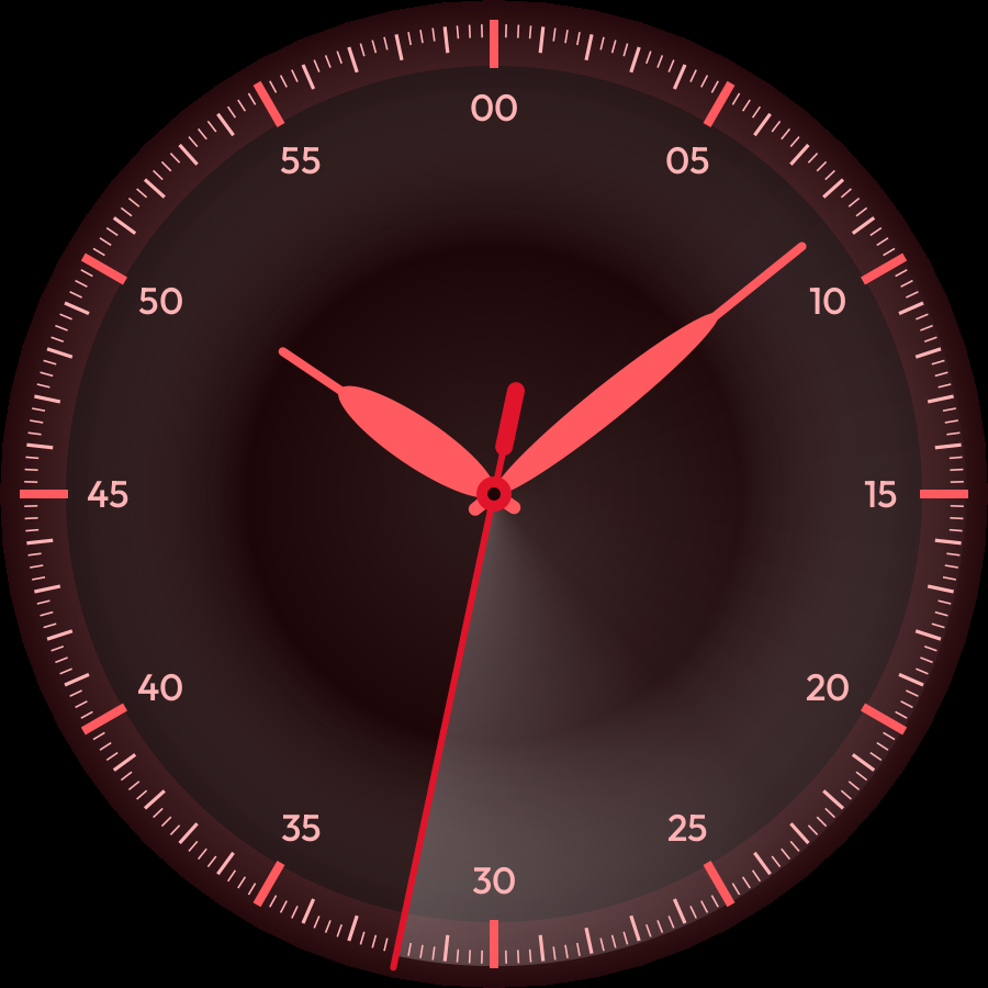 Sweep watch face, Crimson theme