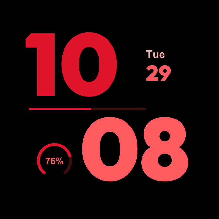 Stack watch face, Crimson theme
