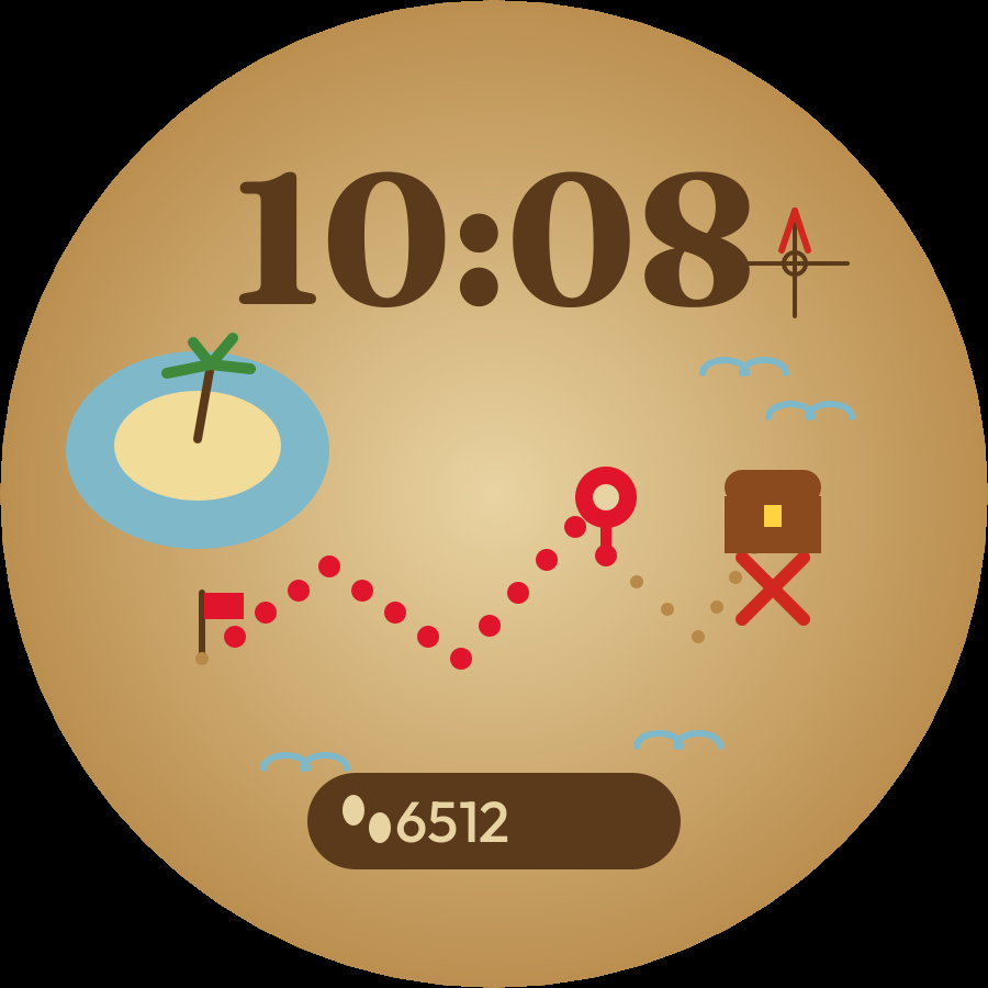 Adventure watch face, Crimson theme