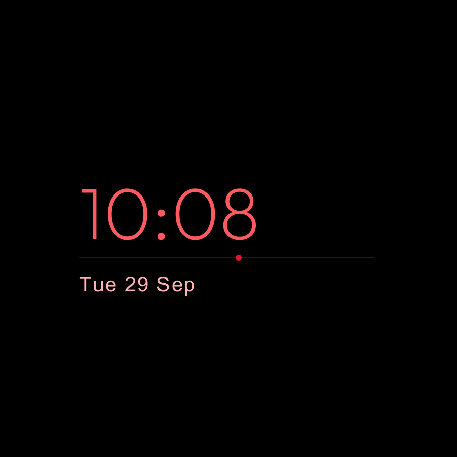 Zero Plus watch face, Crimson theme
