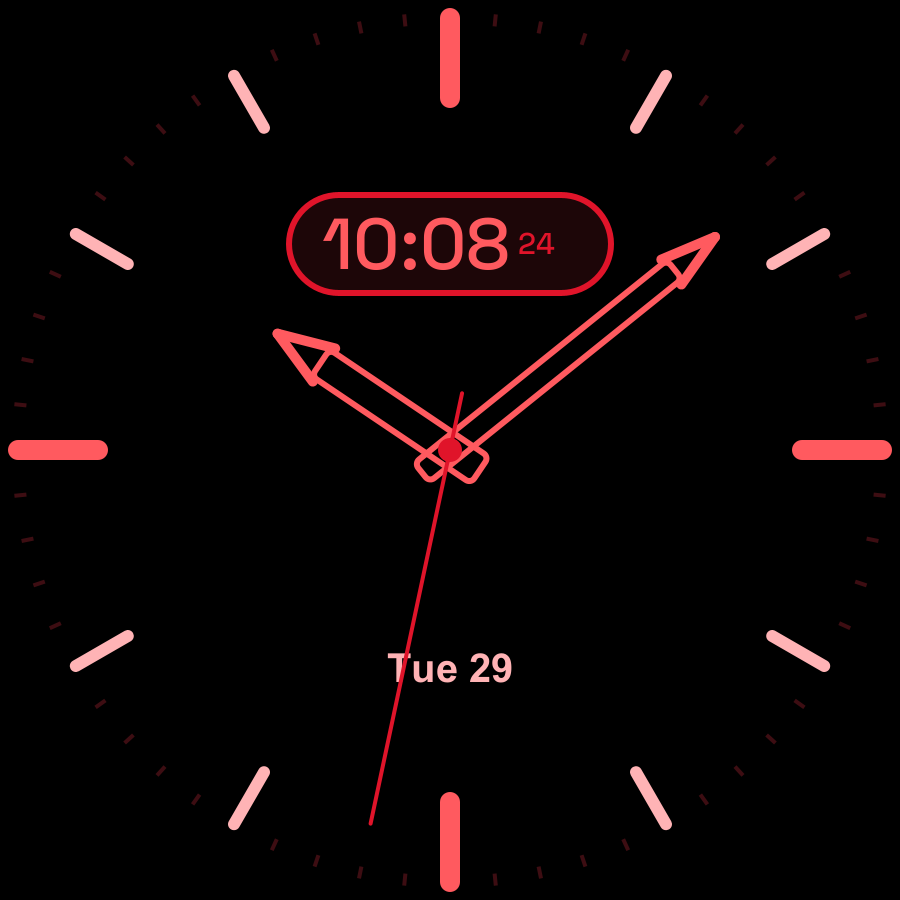 Dual watch face, Crimson theme