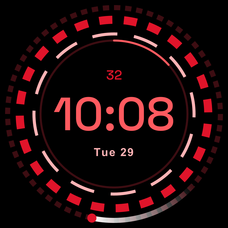 Spin watch face, Crimson theme