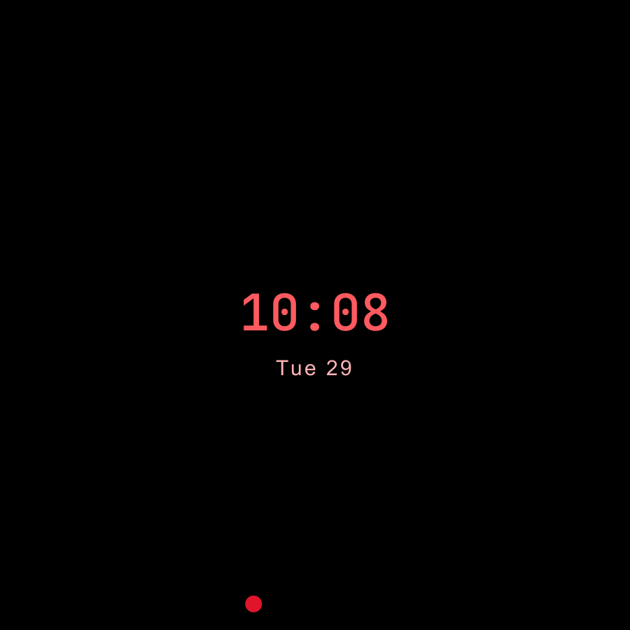 Mono Dot watch face, Crimson theme