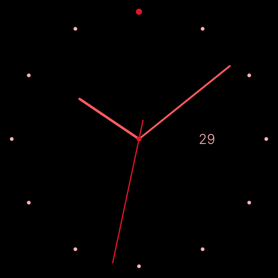 Line watch face, Crimson theme