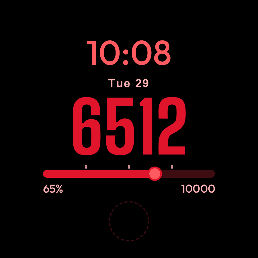 Walker watch face, Crimson theme