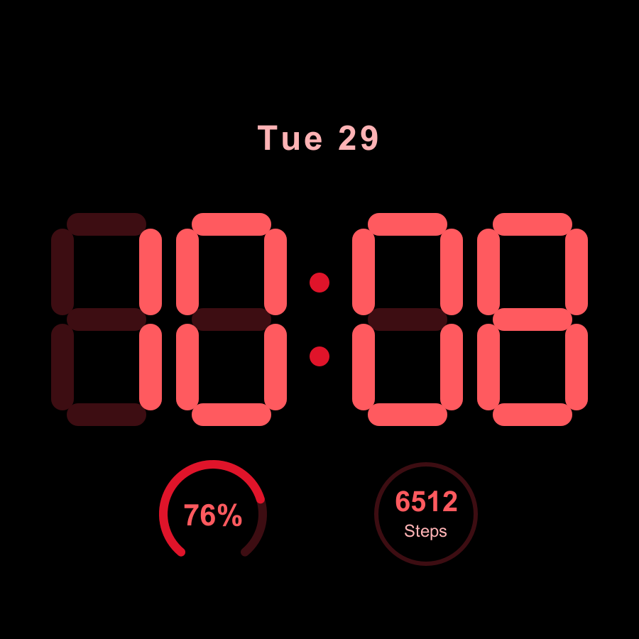 Morph watch face, Crimson theme