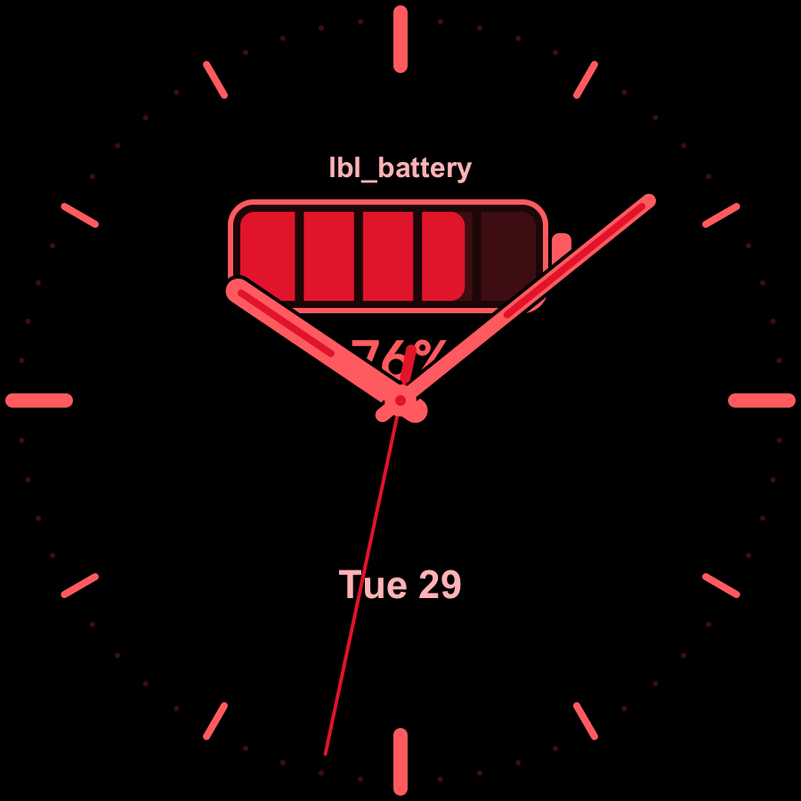 Charge watch face, Crimson theme
