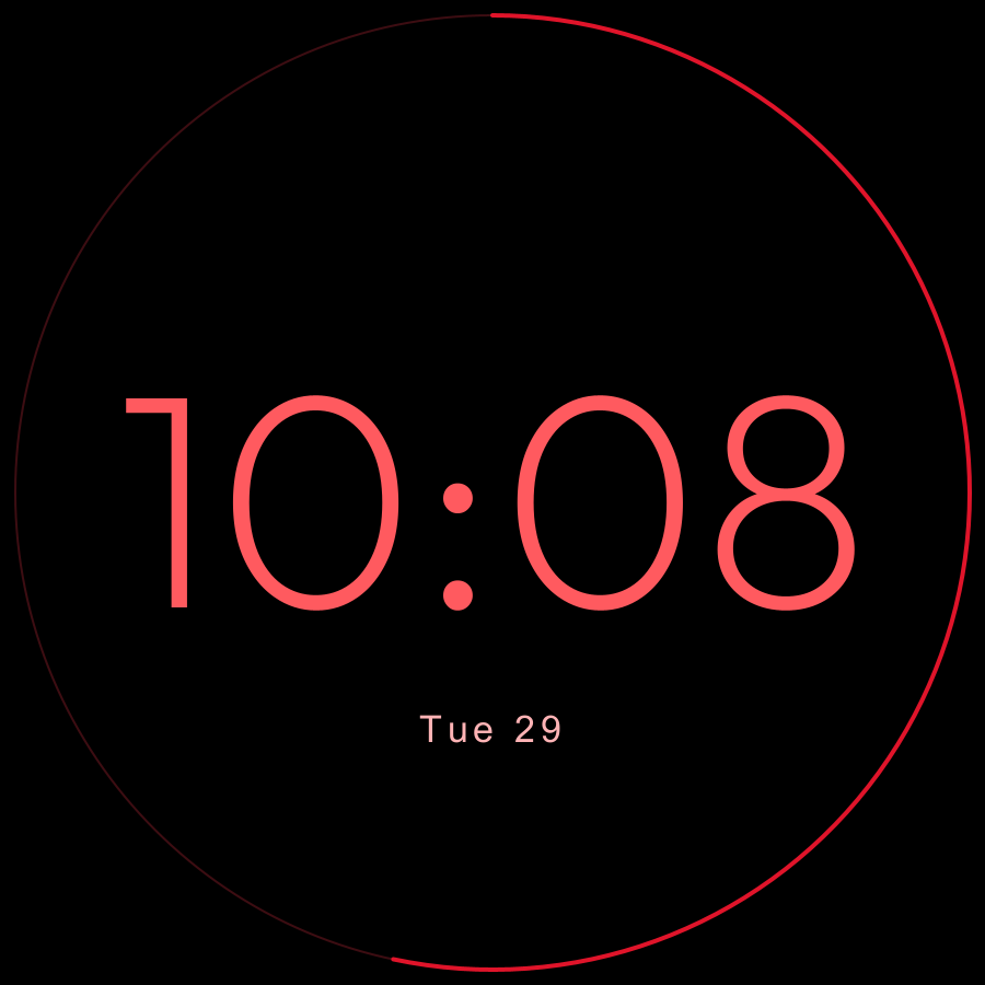 Hairline watch face, Crimson theme