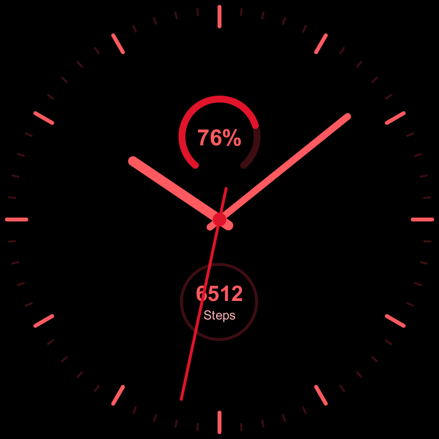 Meridian Lite watch face, Crimson theme