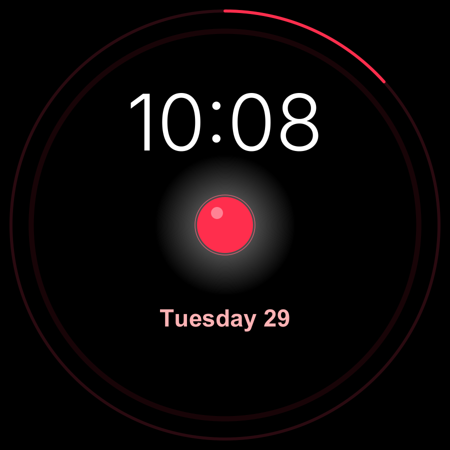 Heartbeat watch face, Crimson theme
