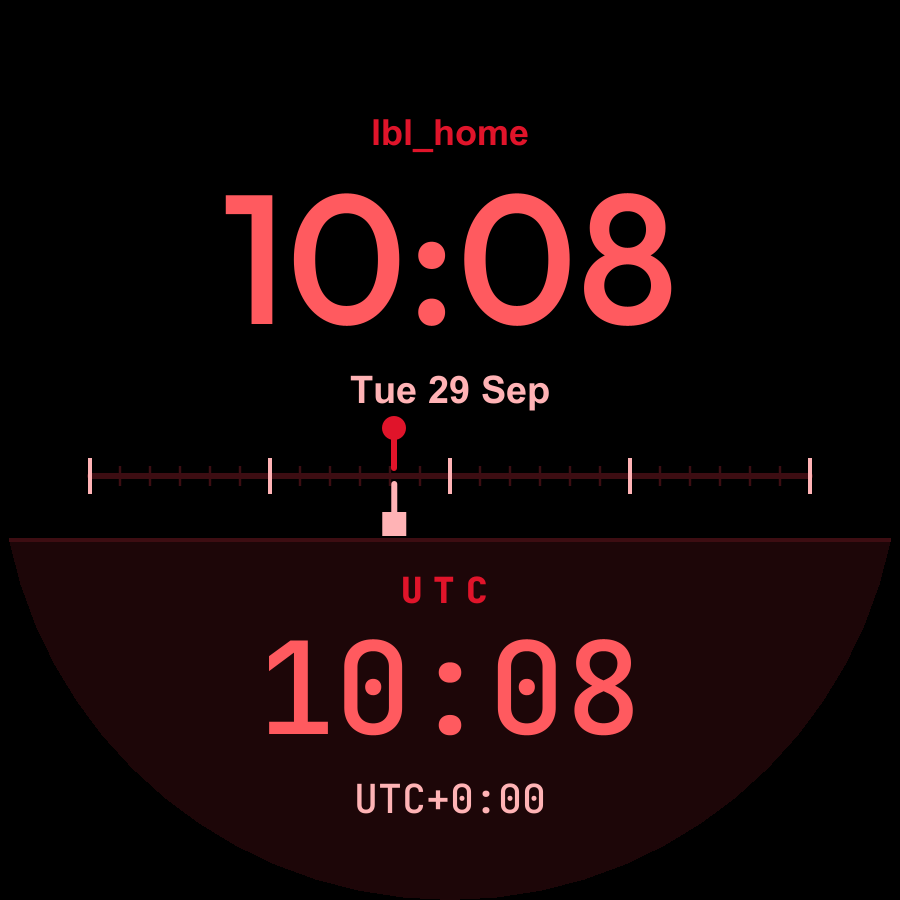 UTC watch face, Crimson theme