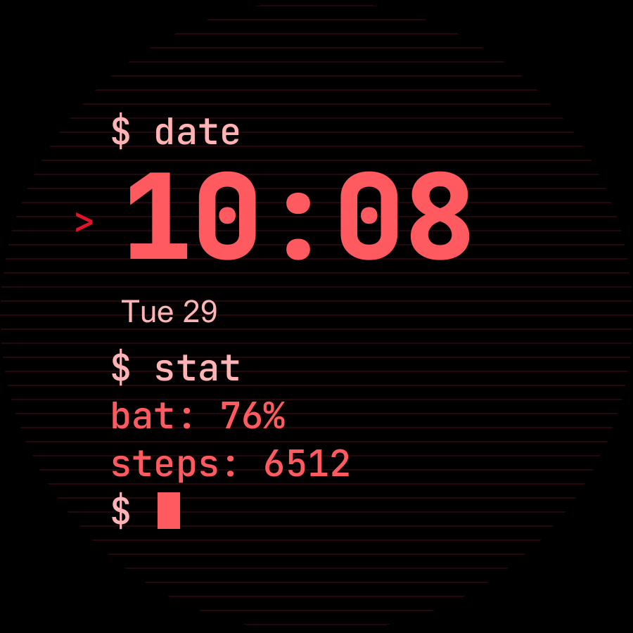 Terminal watch face, Crimson theme