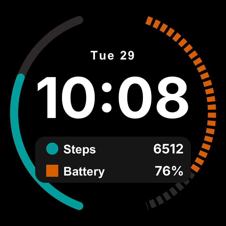 Contrast watch face, Blue-yellow safe theme