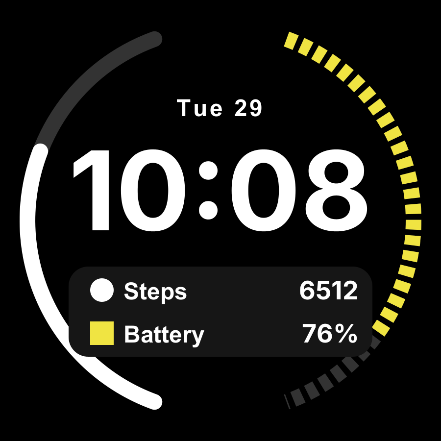 Contrast watch face, Monochrome theme