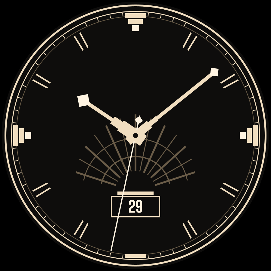 Deco watch face, Champagne theme