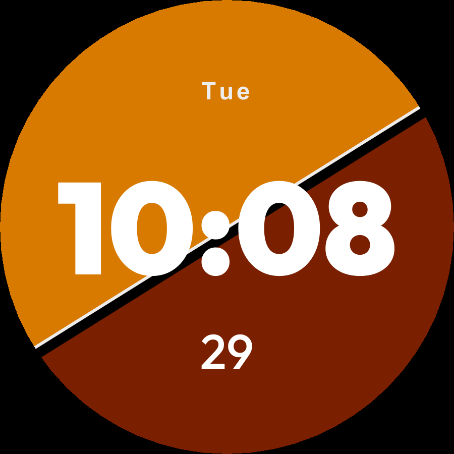 Duotone watch face, Amber theme