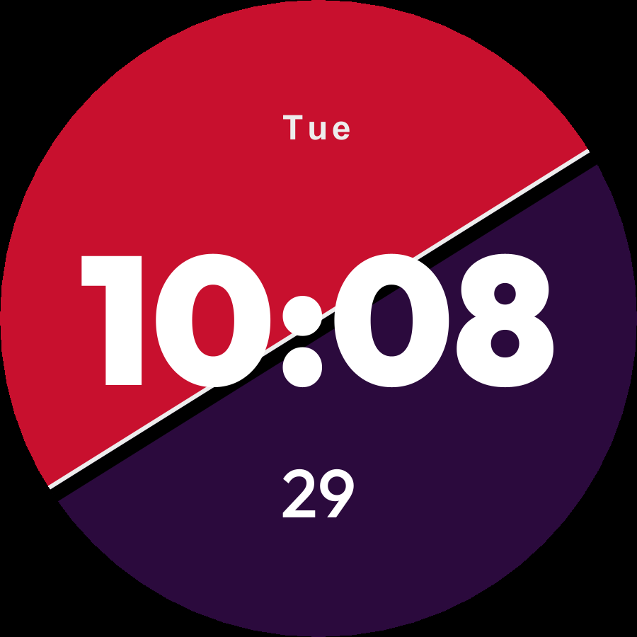 Duotone watch face, Crimson theme