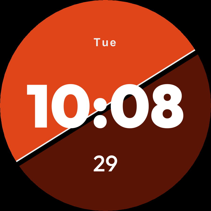 Duotone watch face, Ember theme