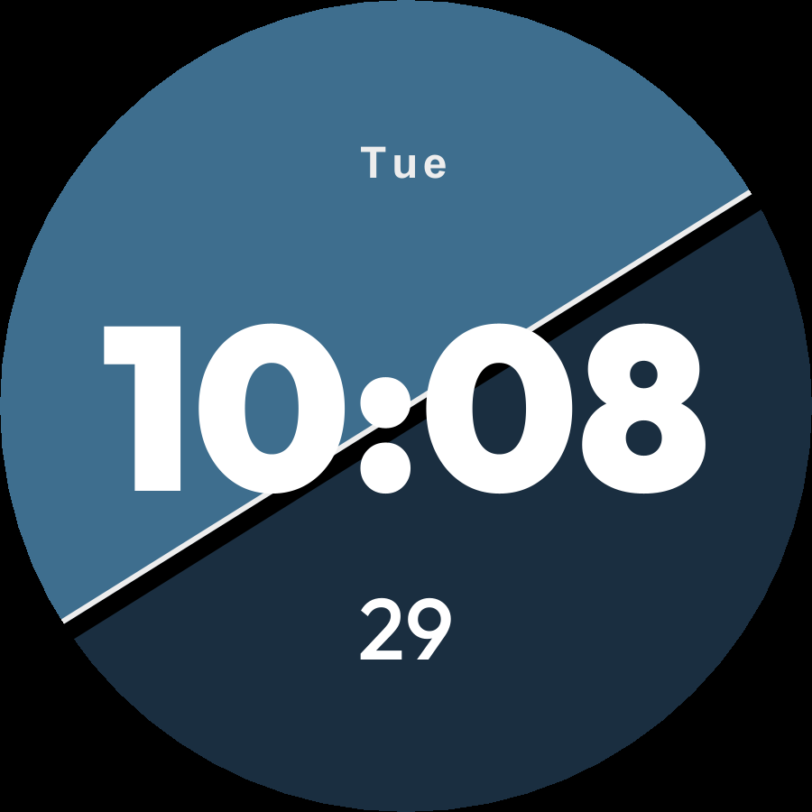 Duotone watch face, Frost theme