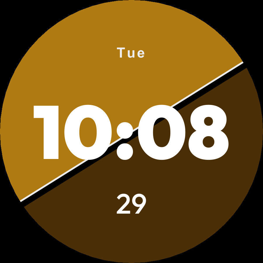 Duotone watch face, Gold theme