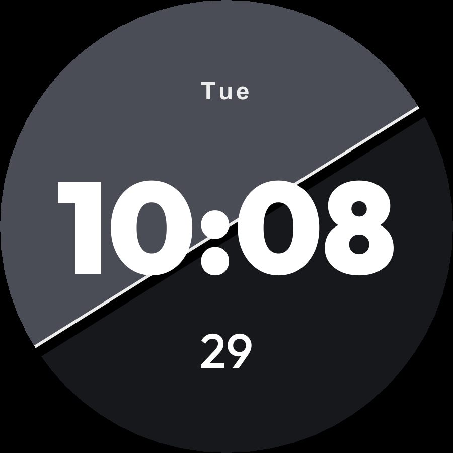 Duotone watch face, Graphite theme