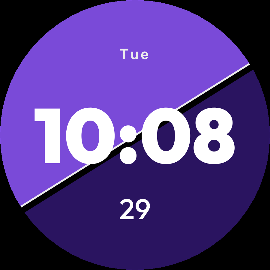 Duotone watch face, Lilac theme