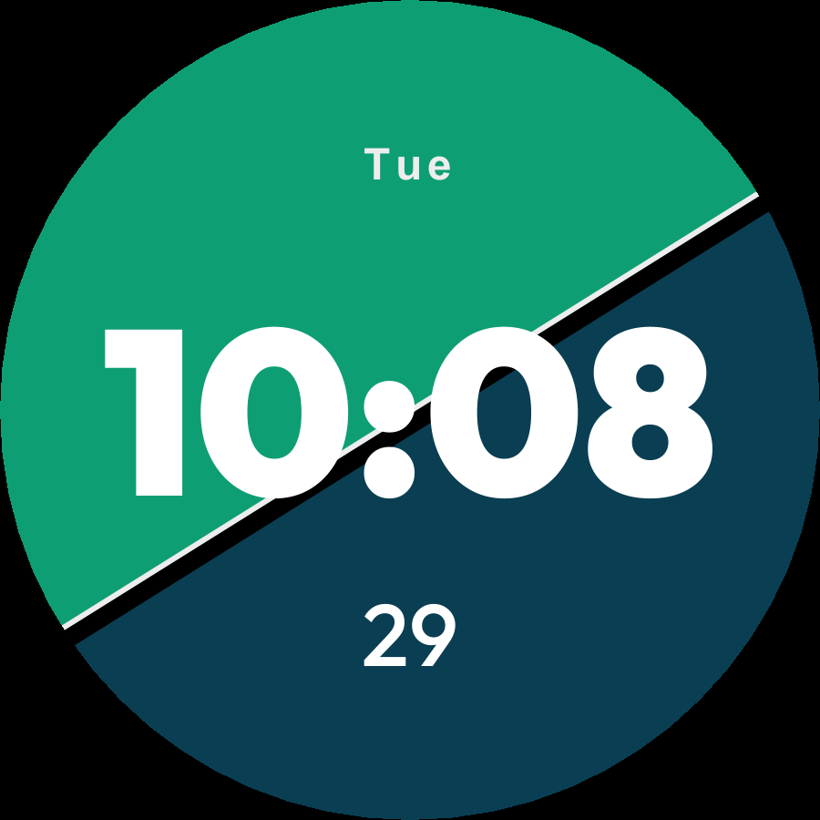 Duotone watch face, Mint theme