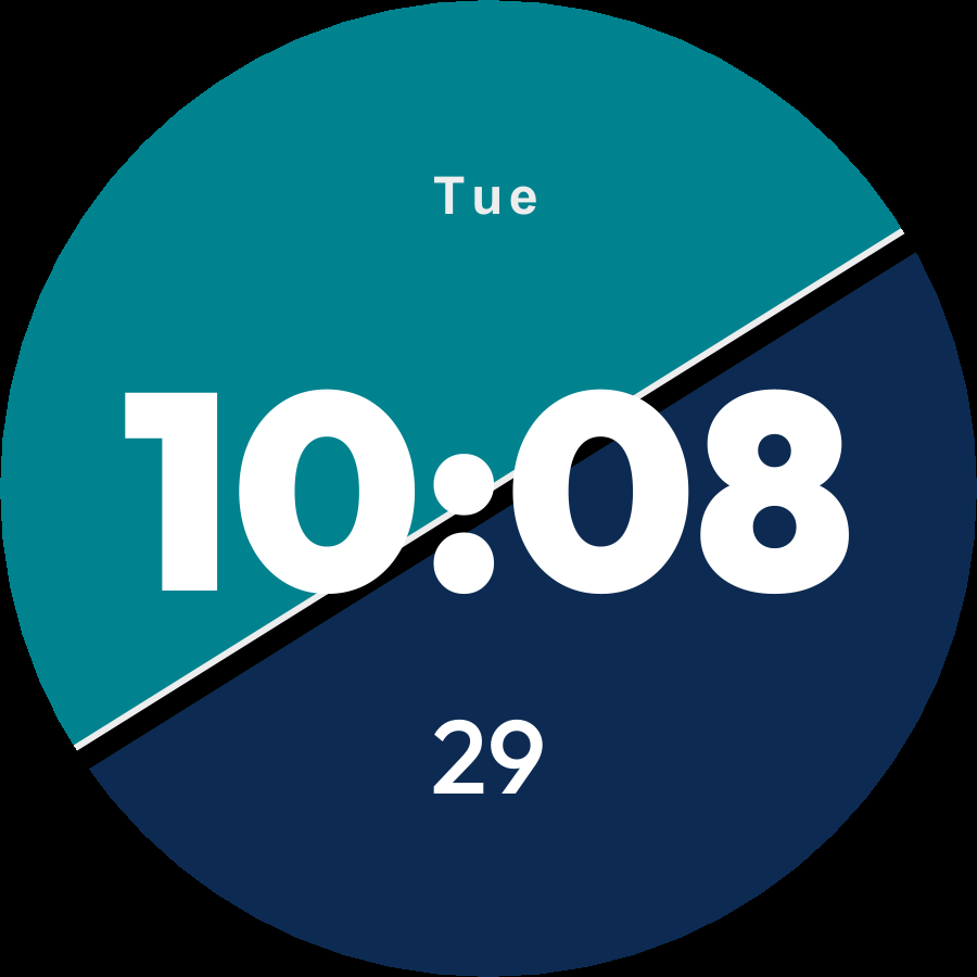 Duotone watch face, Ocean theme