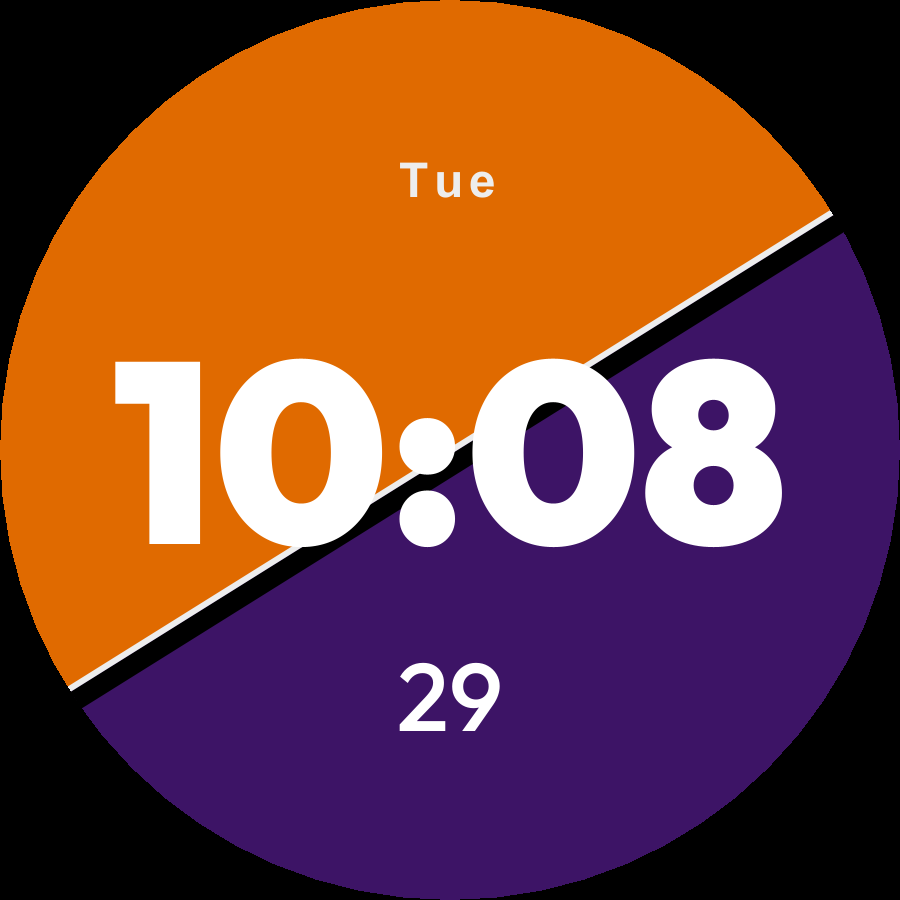 Duotone watch face, Pumpkin theme