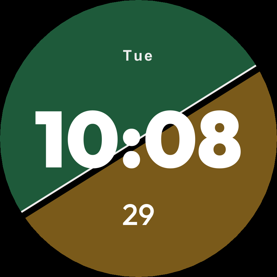 Duotone watch face, Racing green theme