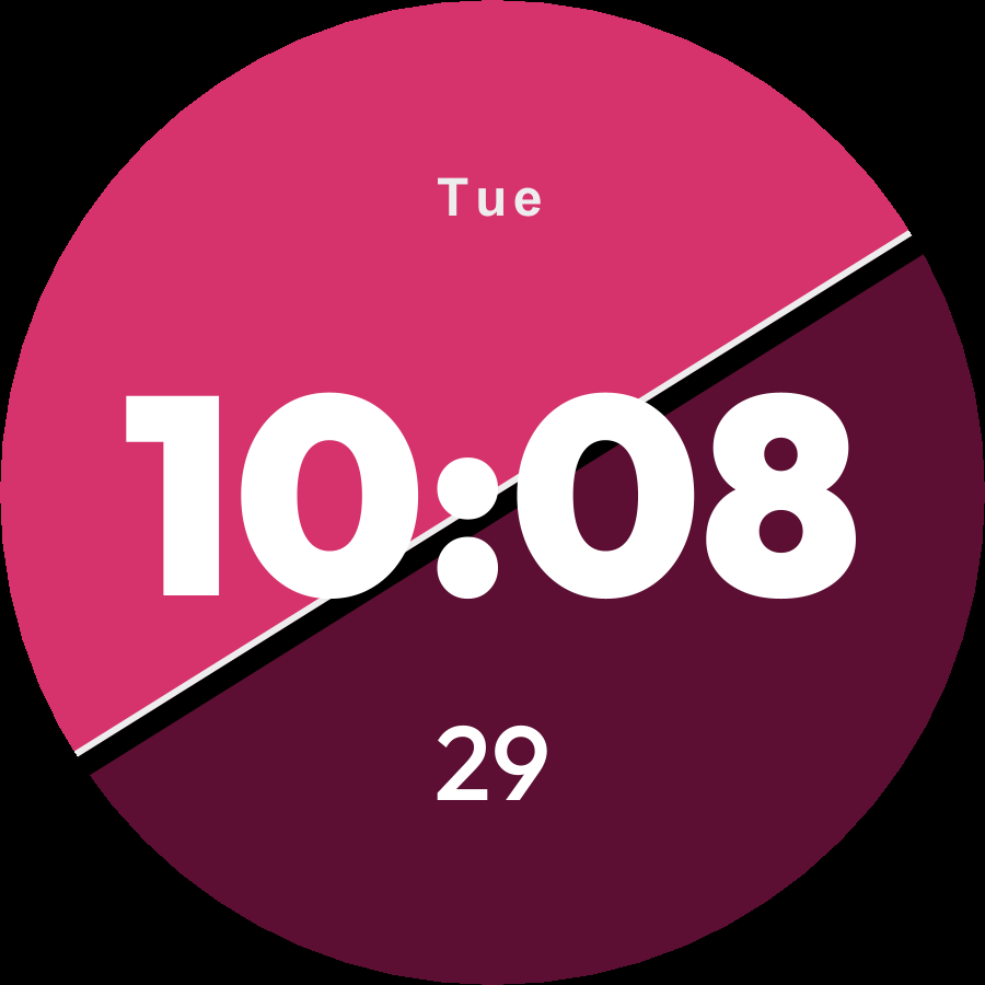 Duotone watch face, Rose theme